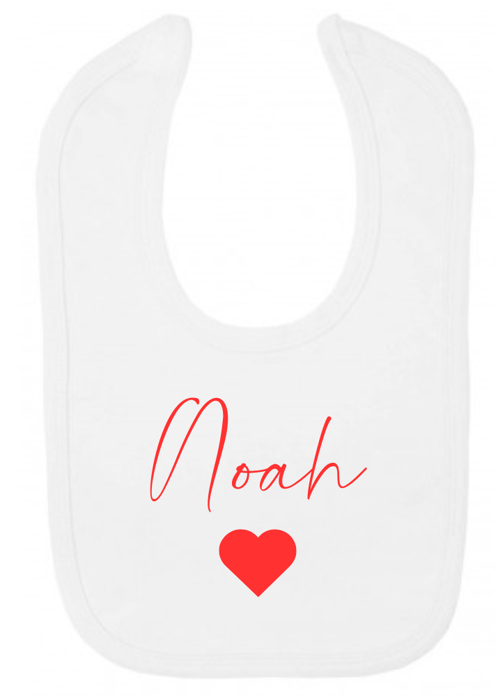 Valentine's White Bib