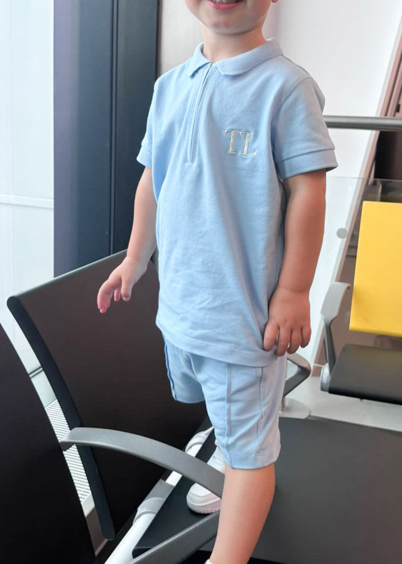 Polo Zip & Shorts Set