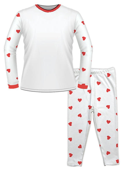 Applique Small Heart Valentines Pyjamas