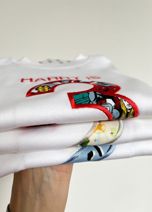 Short Sleeve White Applique Tee