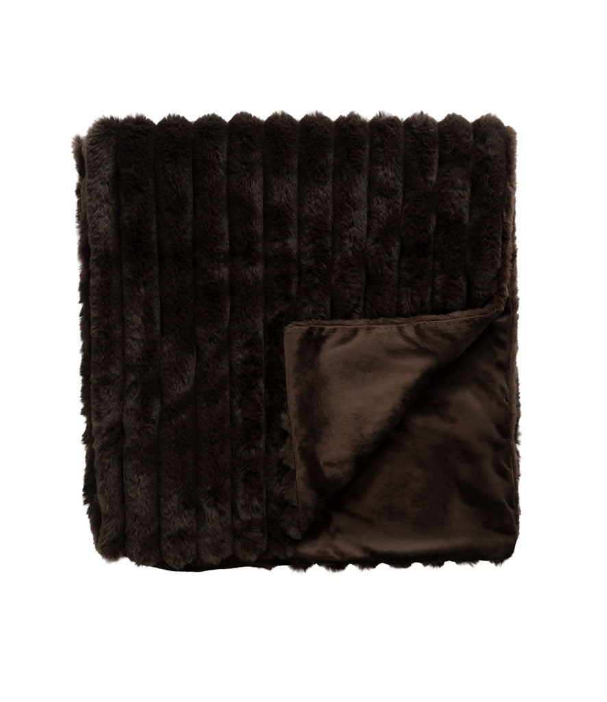 Luxury Ribbed Faux Fur Blanket | Super Soft Plush Throw