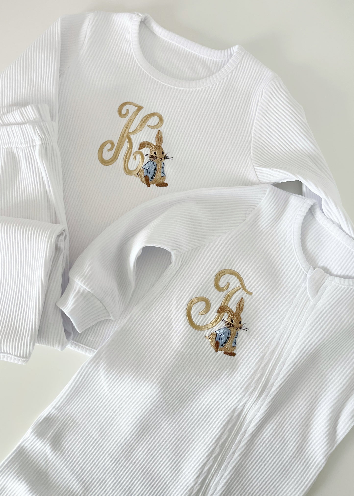 White Ribbed Easter Unisex Loungewear
