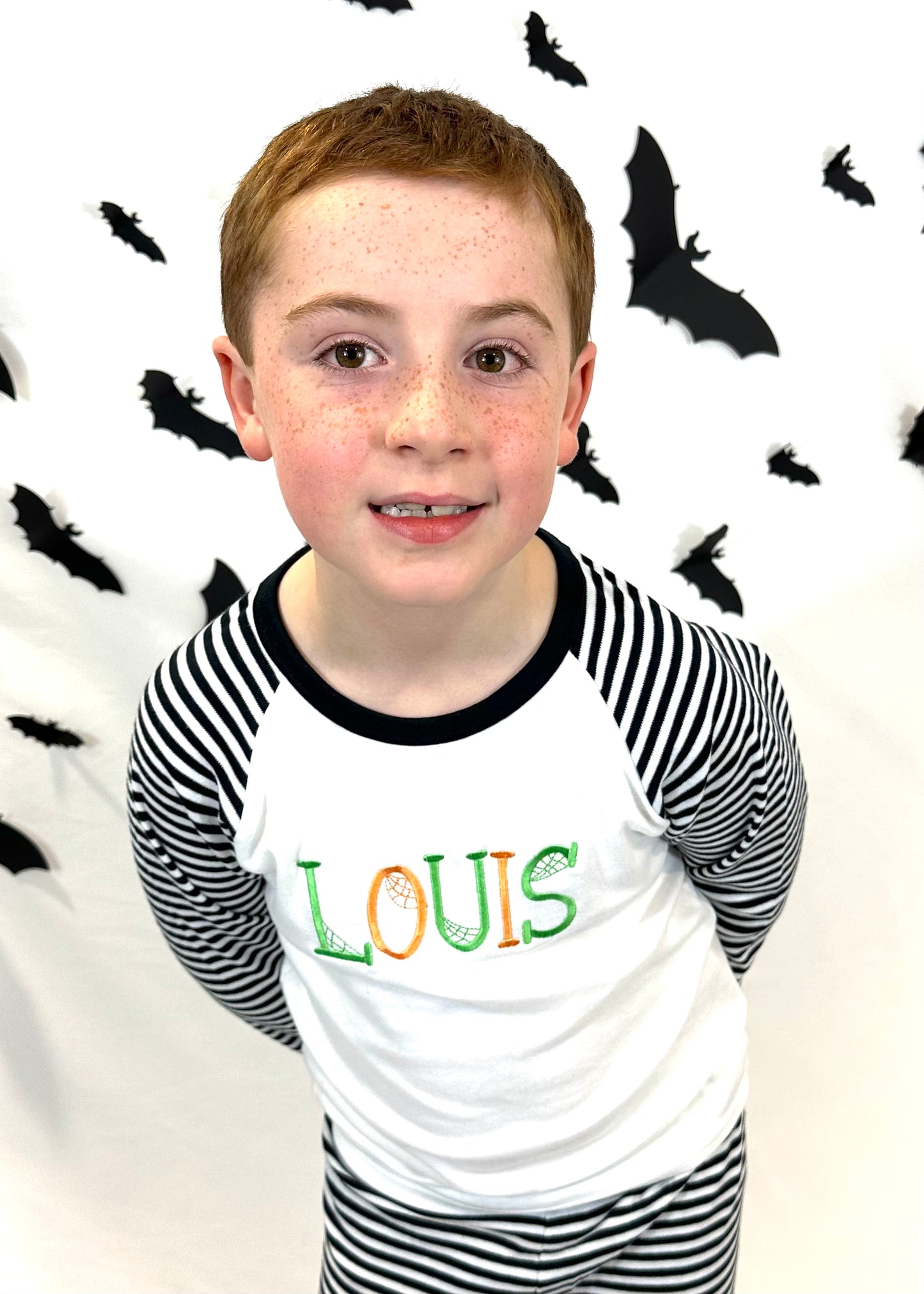 Black & White Striped Halloween Pyjamas (6-12m & 1-2 only)