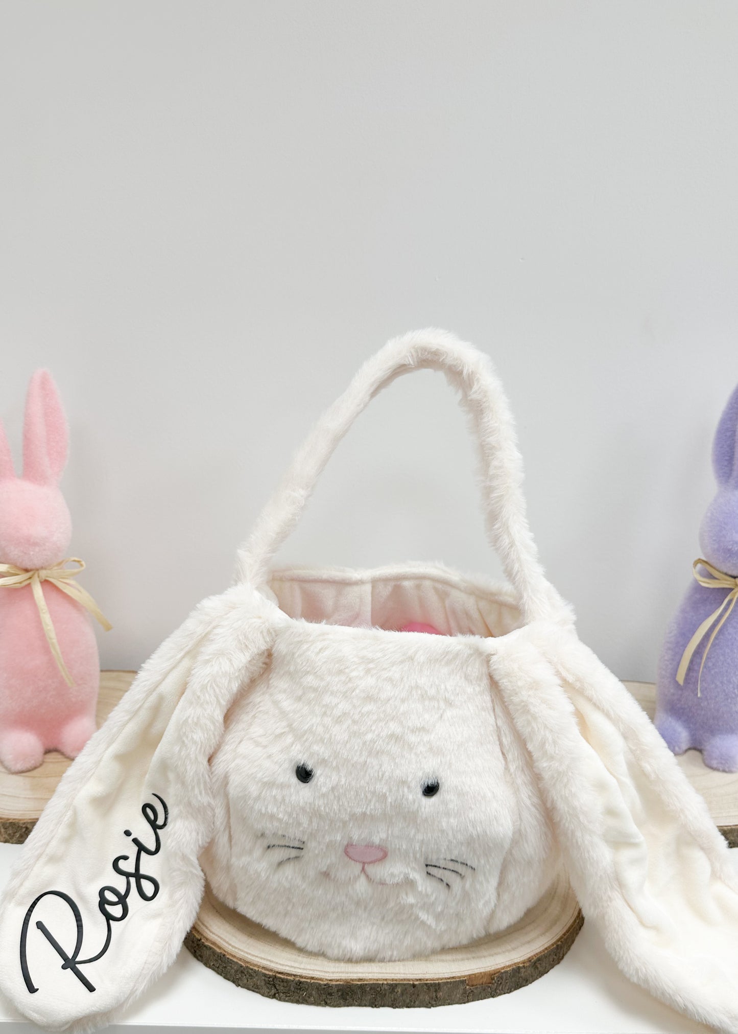NEW Cream Bunny Basket