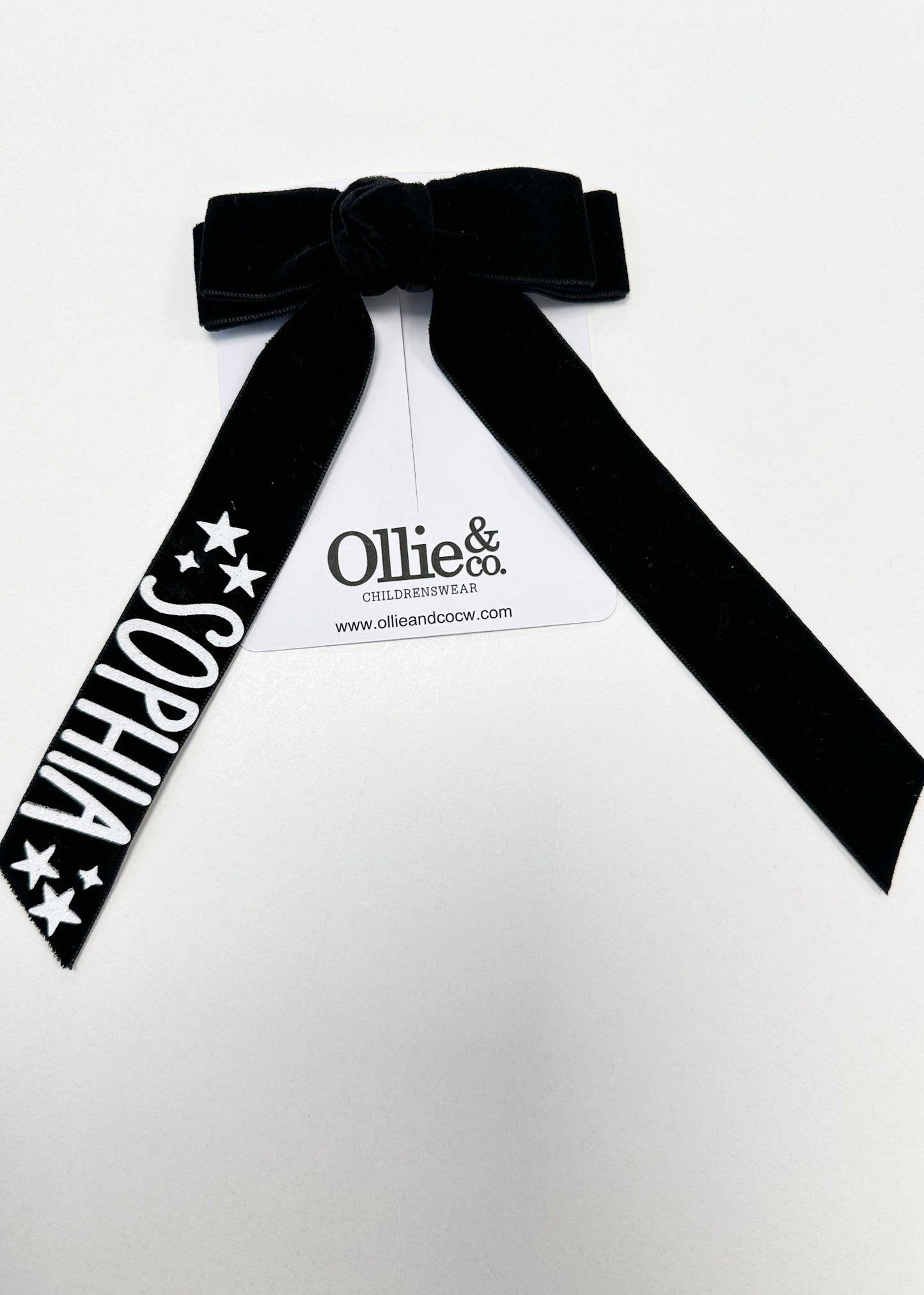 Black Velvet Long Hair Bow