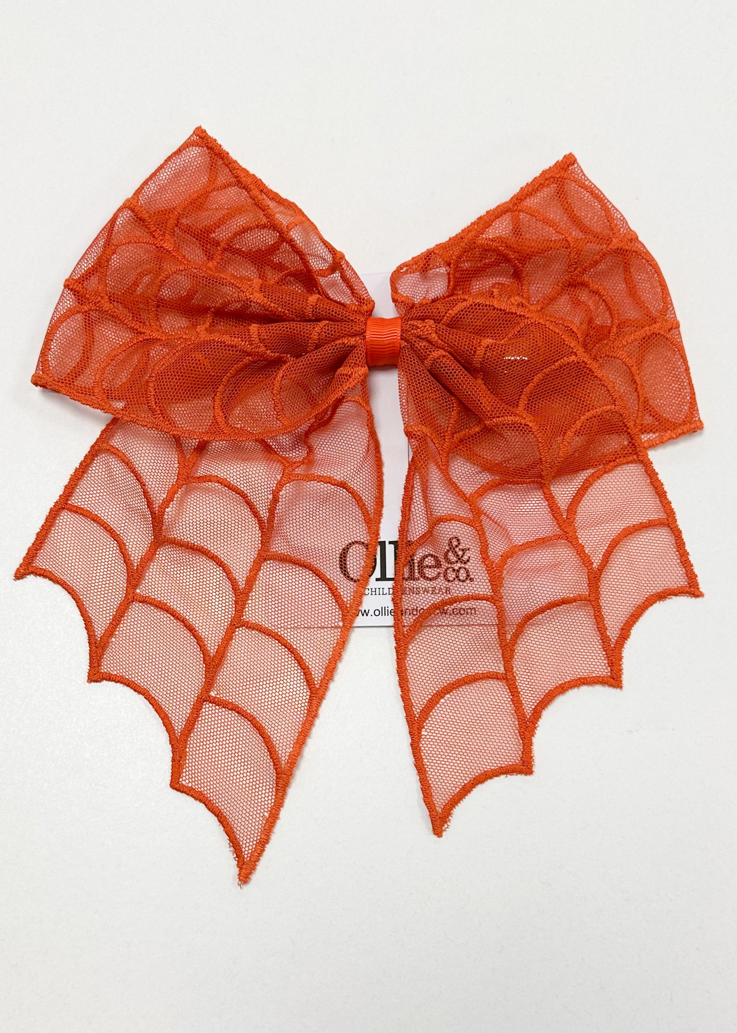 Orange Web Large Bow
