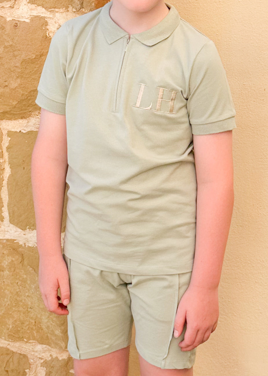 Polo Zip & Shorts Set