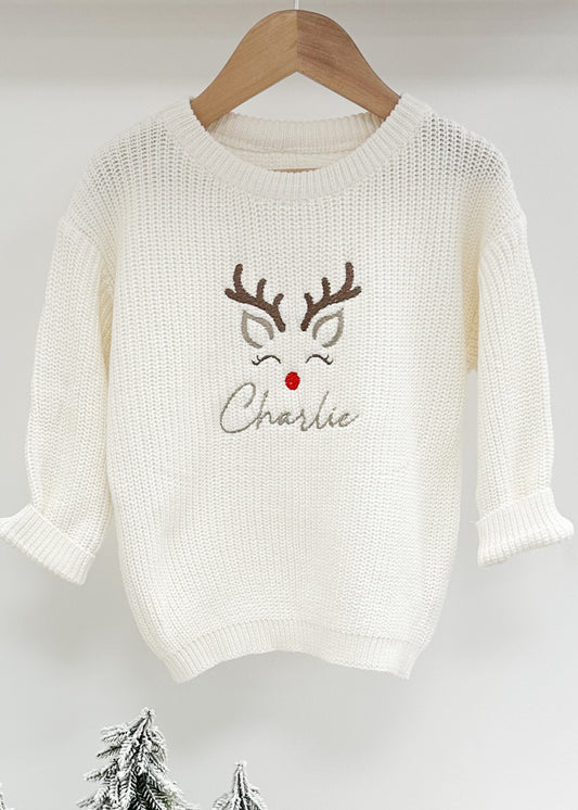 Reindeer Knitted Sweater/Romper