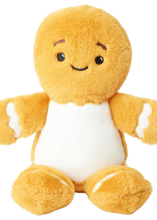 Plush toy with a smiling face on a white background