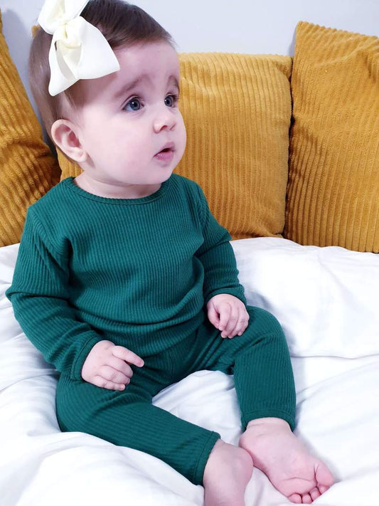 Forest Green Ribbed Unisex Loungewear