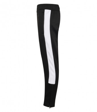 Black with White Kids Sport Tracksuit Bottoms