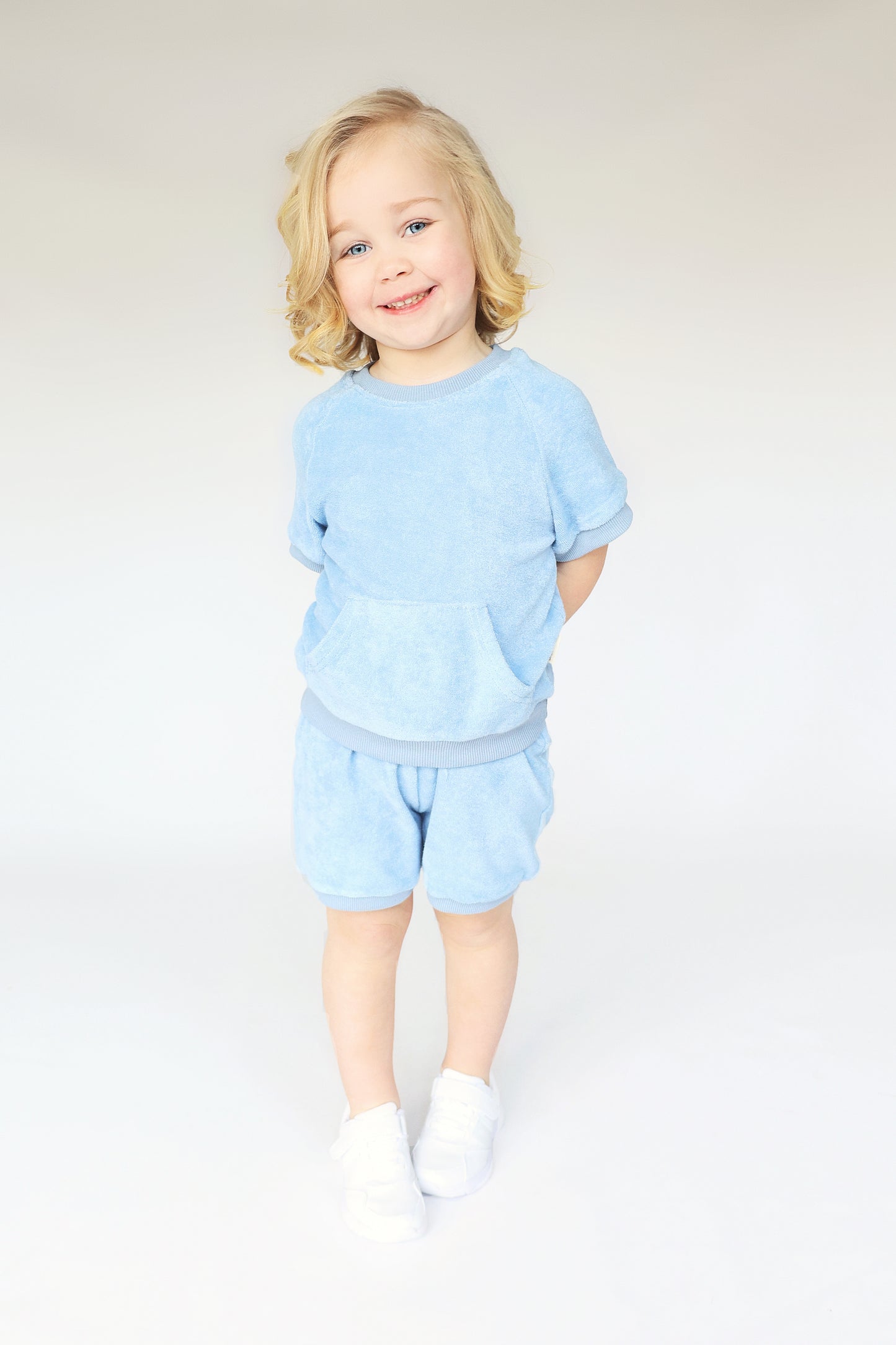 Sky Blue Towelling Short Loungewear