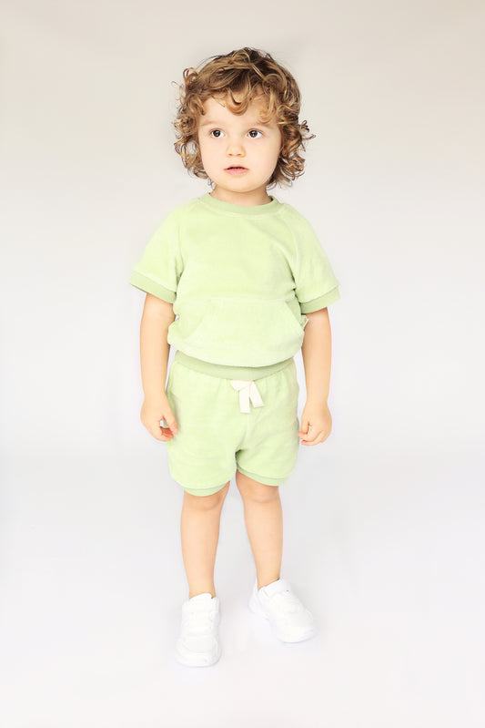 Pistachio Towelling Short Loungewear