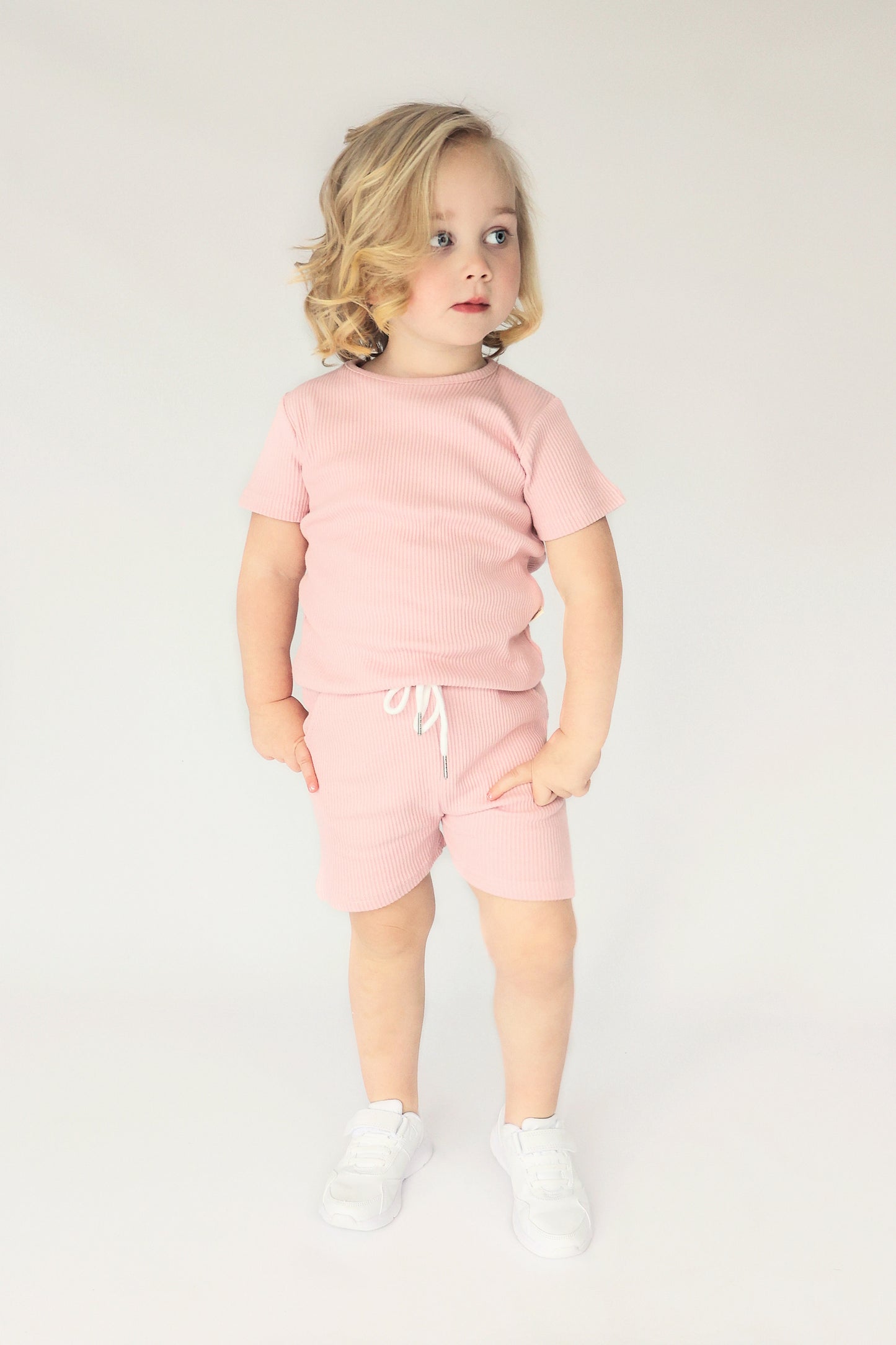 Cotton Candy Ribbed Unisex Short Set