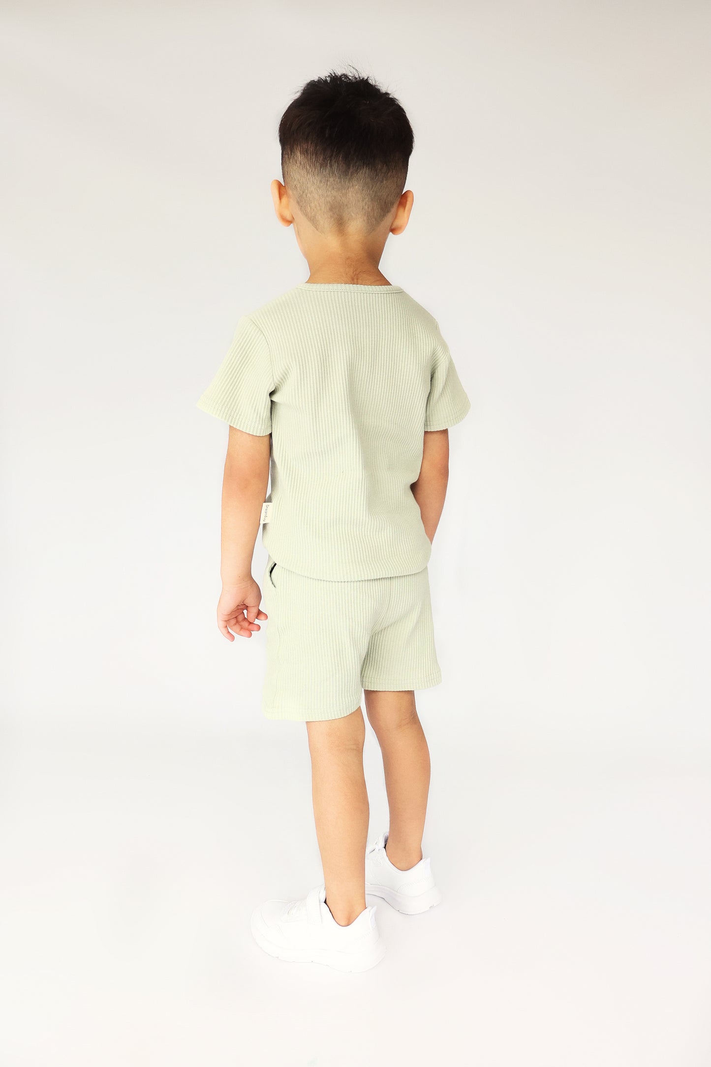 Sage Ribbed Unisex Short Set