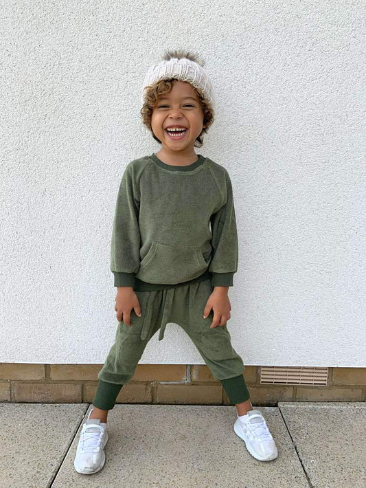 Khaki Towelling Unisex Loungewear