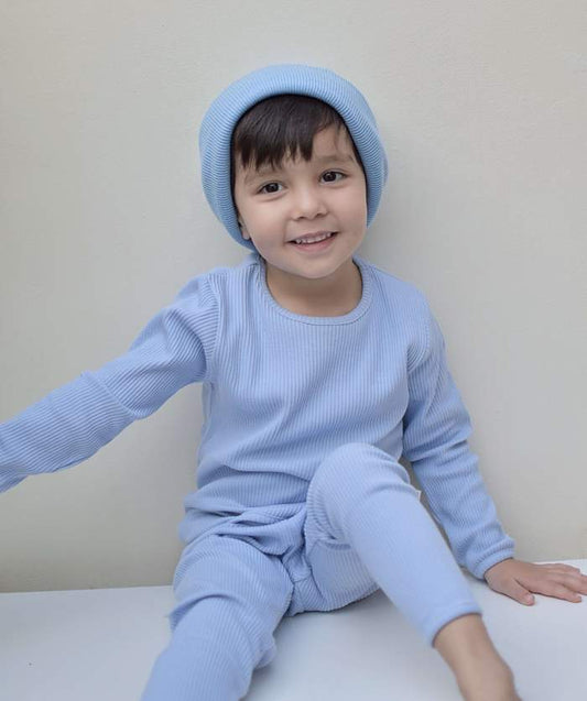 Powder Blue Ribbed Unisex Loungewear