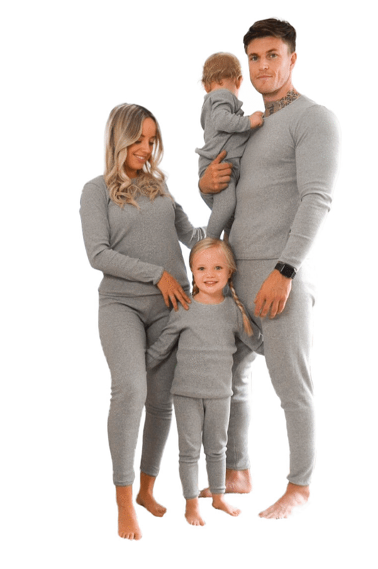 Adults Dove Grey Ribbed Unisex Loungewear