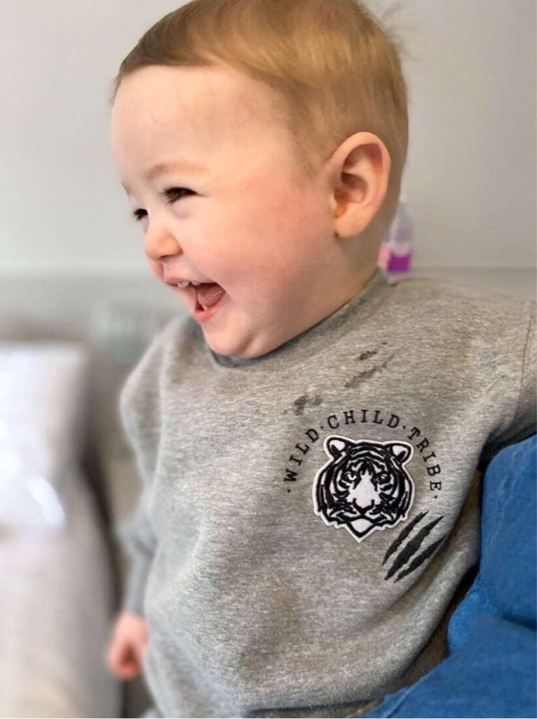 'Wild Child Tribe' Grey Sweater