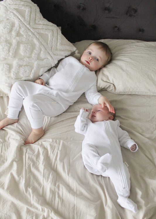 White Zip Up Ribbed Romper