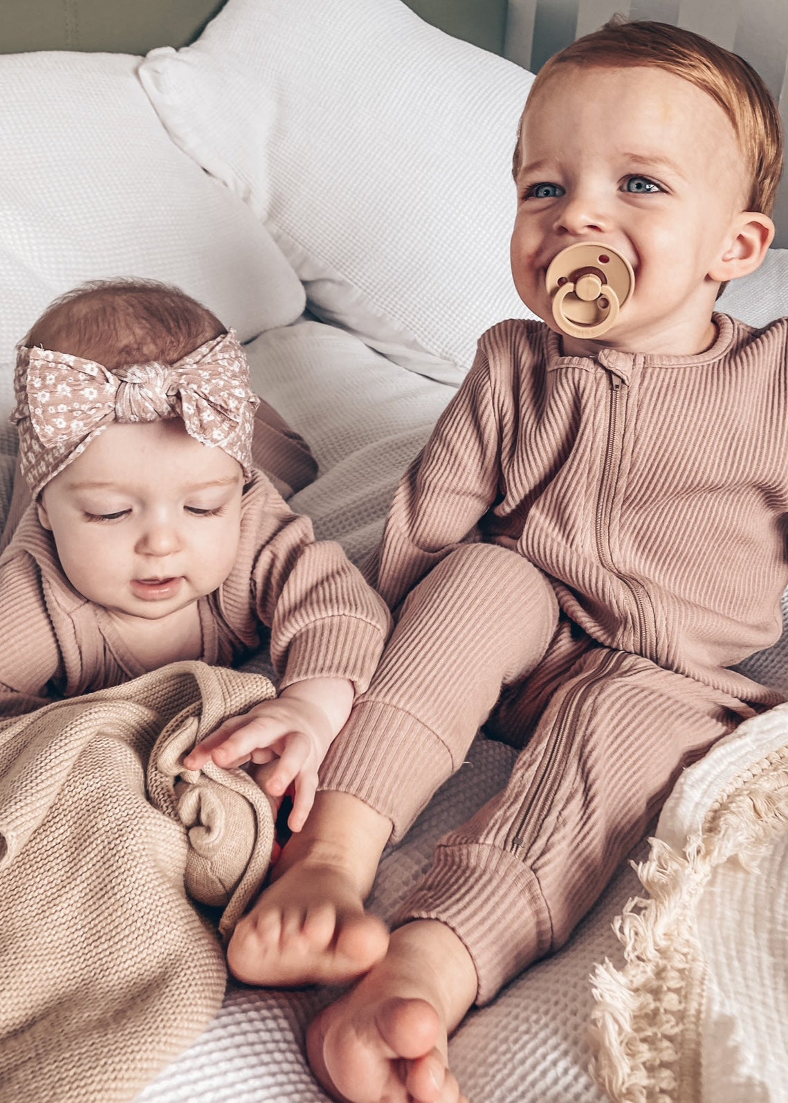 Mocha Zip Up Ribbed Romper