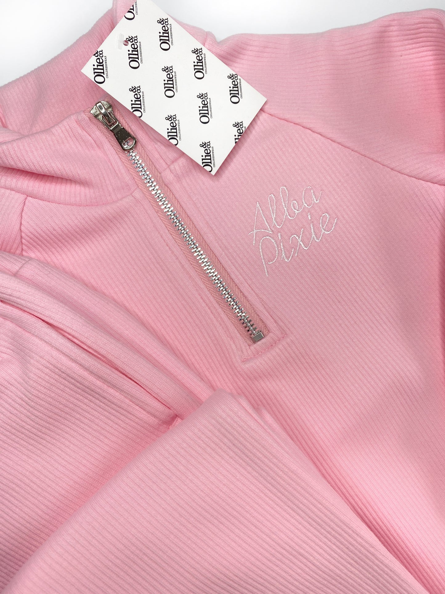 Peony Pink Fleece Ribbed Tracksuit