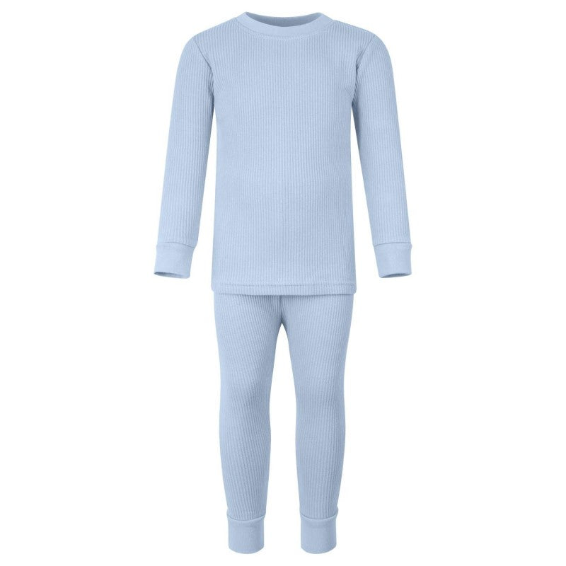 Ribbed Loungewear Set in Dusty Blue