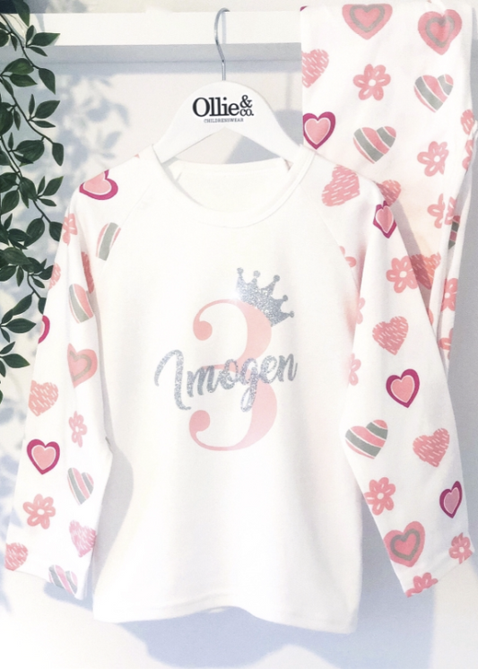 Pink Heart Birthday Pyjamas