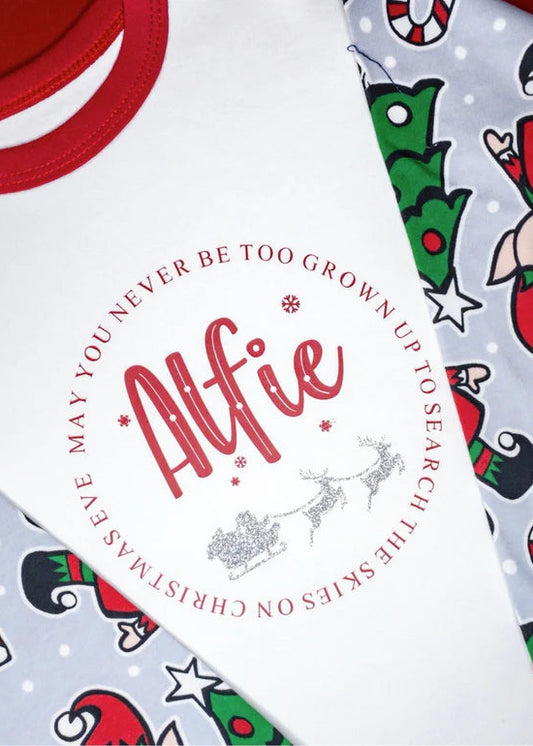 Kids Handmade Elf Christmas Pyjamas