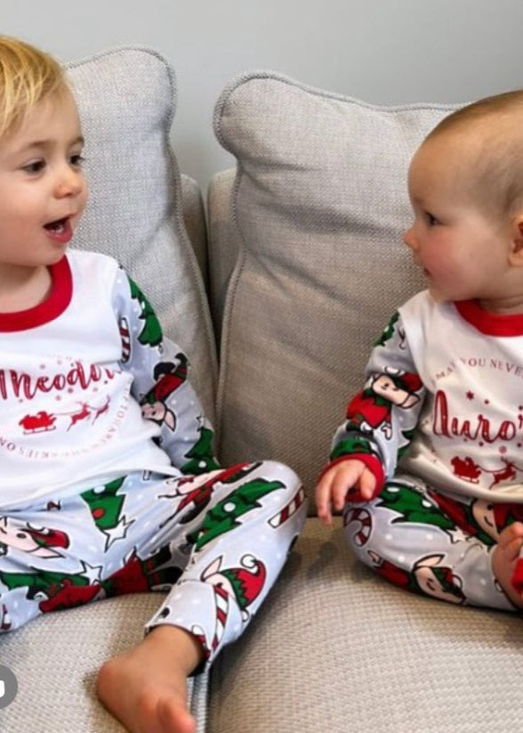 Kids Handmade Elf Christmas Pyjamas
