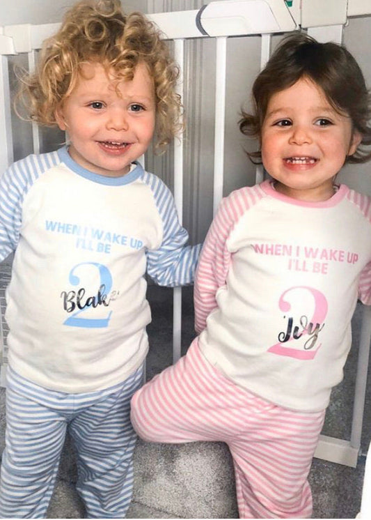 Blue Stripe Birthday Pyjamas