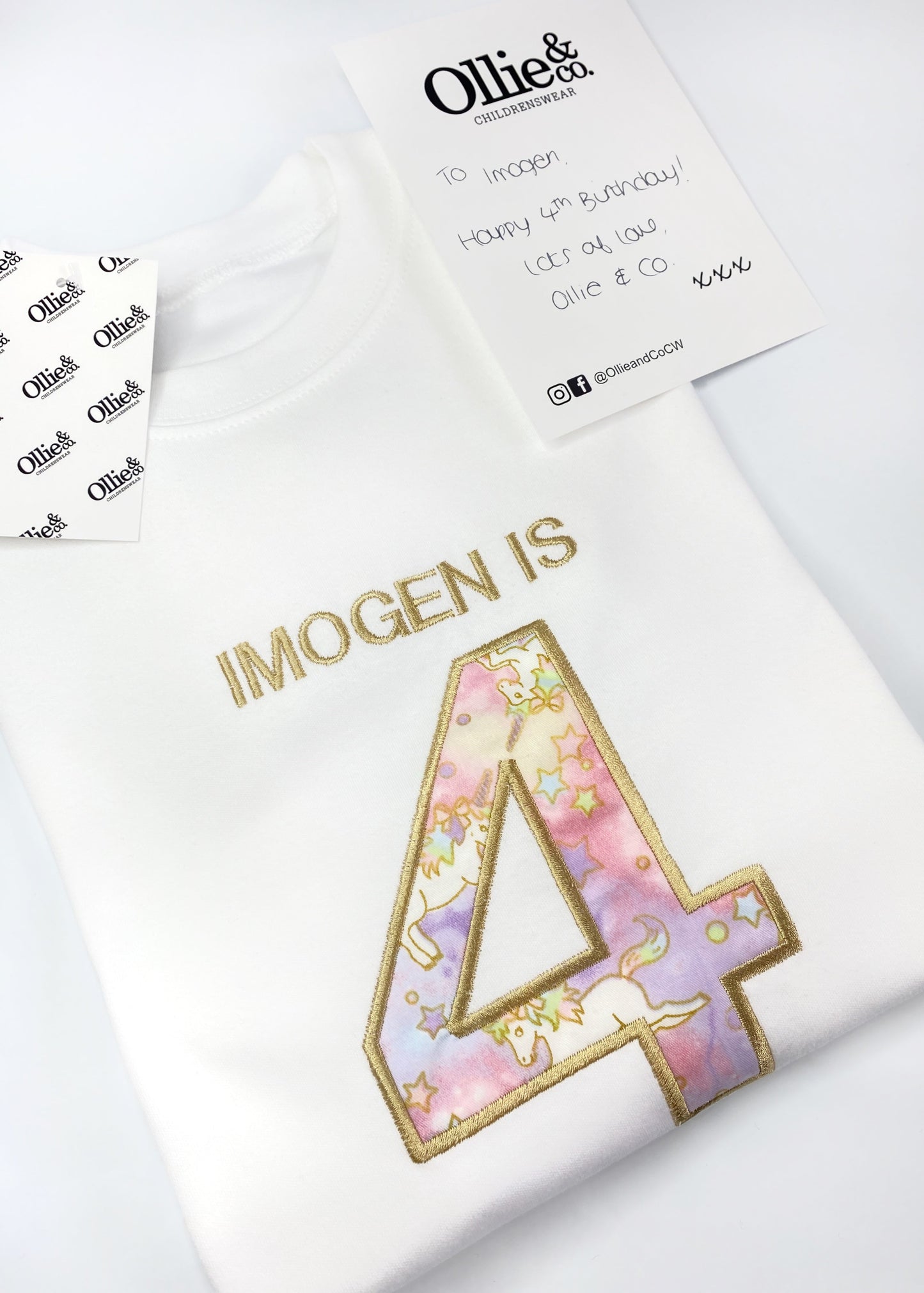 Short Sleeve White Applique Tee