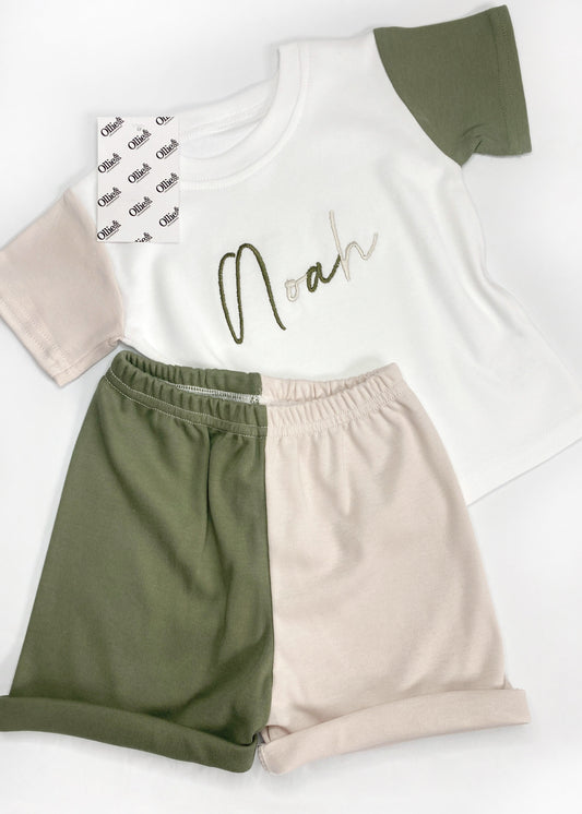 Khaki & Stone Handmade Short Loungewear