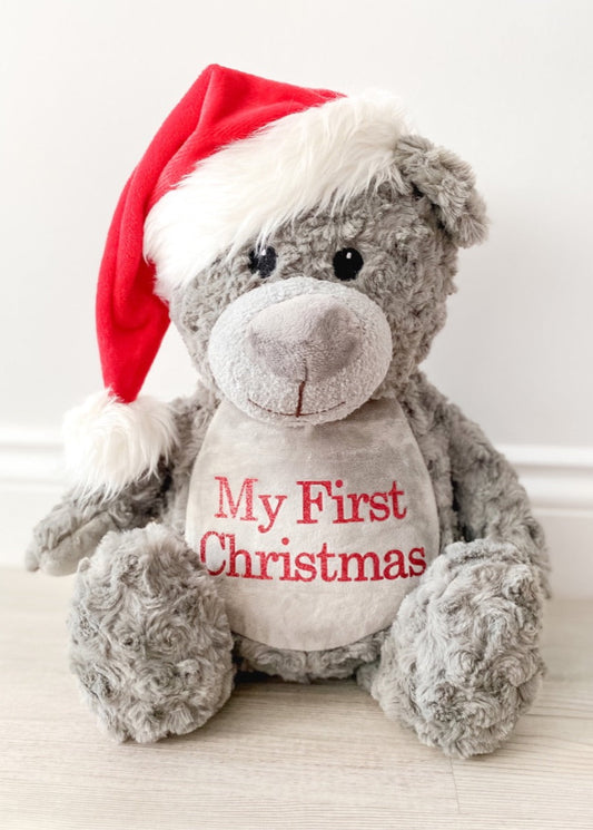 Grey Christmas Bear