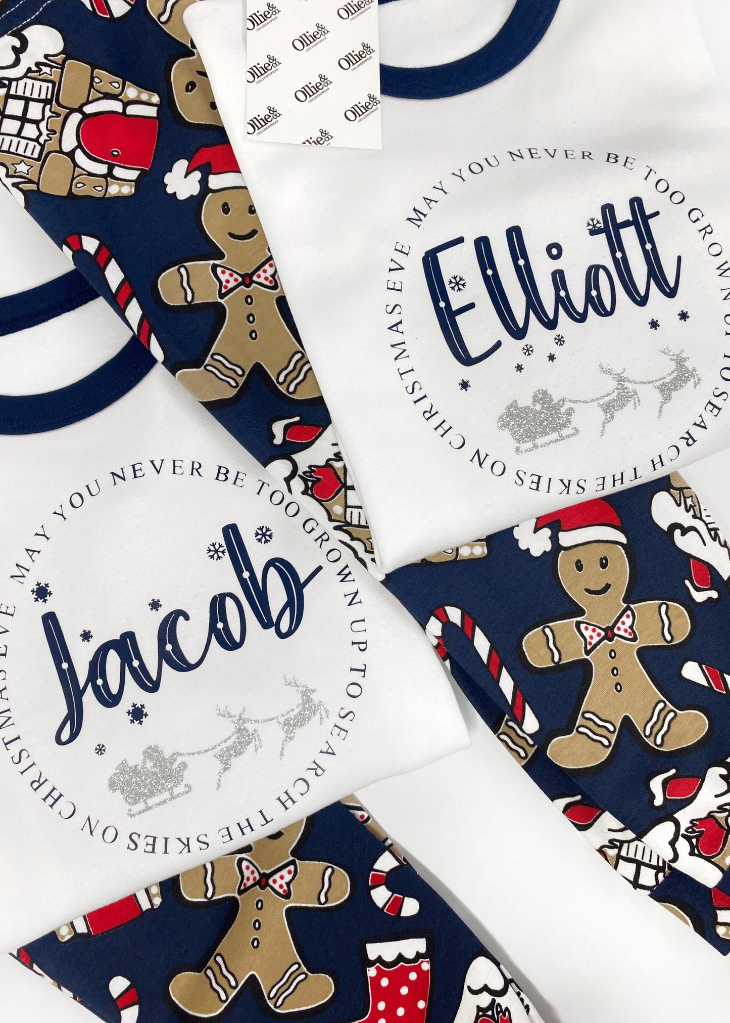 Kids Handmade Gingerbread Christmas Pyjamas