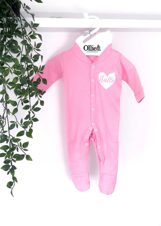 Pink Button Down Sleepsuit