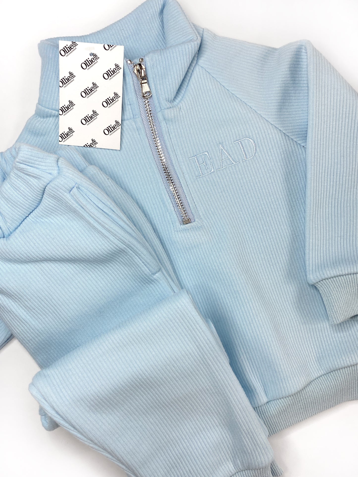 Frost Blue Fleece Ribbed Tracksuit