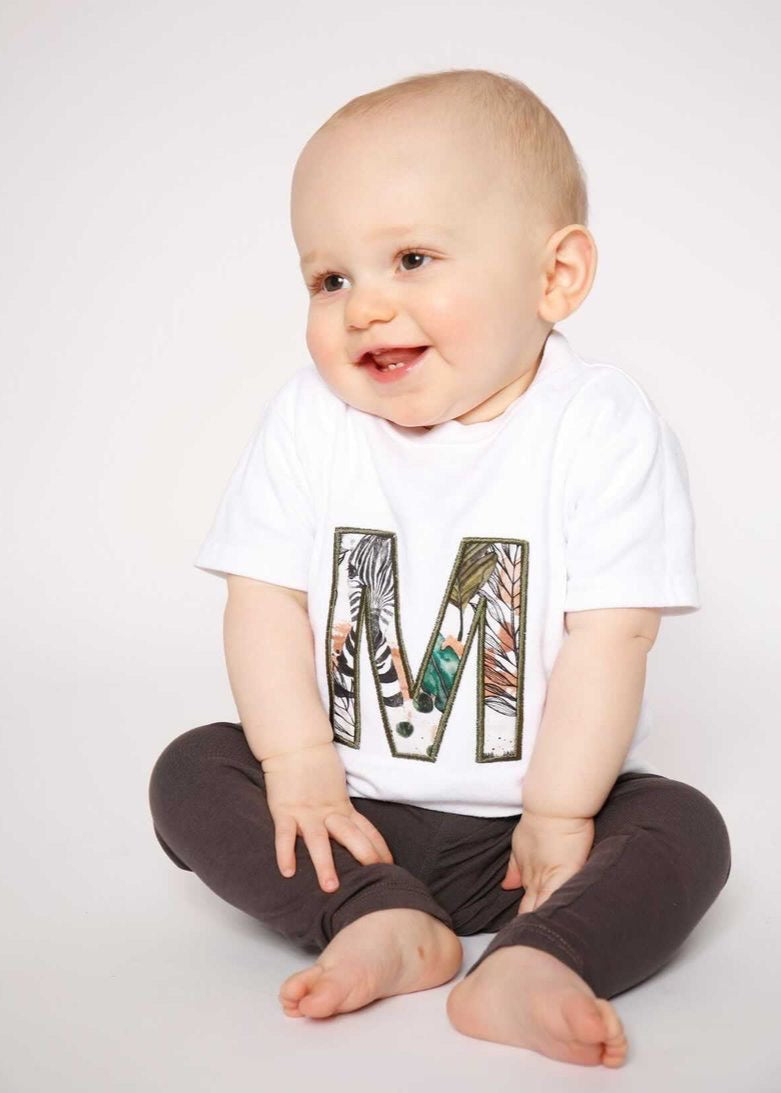 Short Sleeve White Applique Tee
