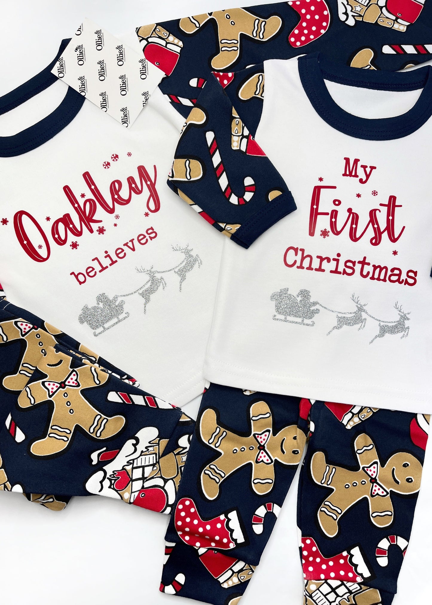 Kids Handmade Gingerbread Christmas Pyjamas