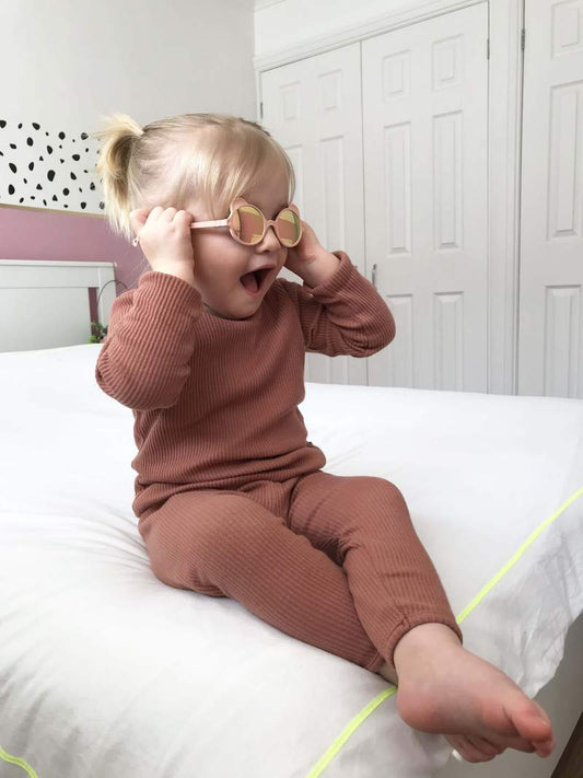 Leather Pink Ribbed Unisex Loungewear