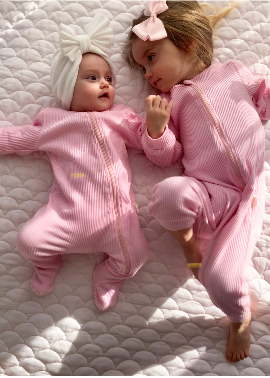 Sweet Pink Zip Up Ribbed Romper