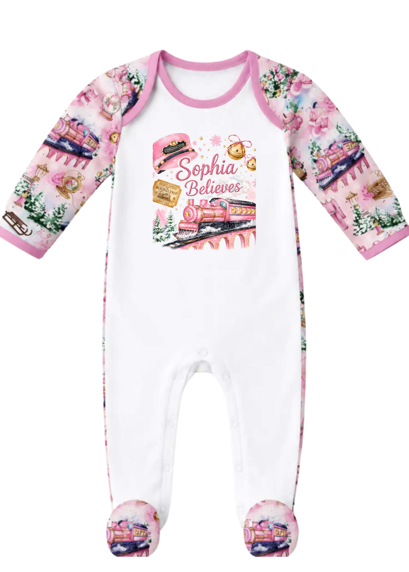 NEW Polar Express Pink Romper