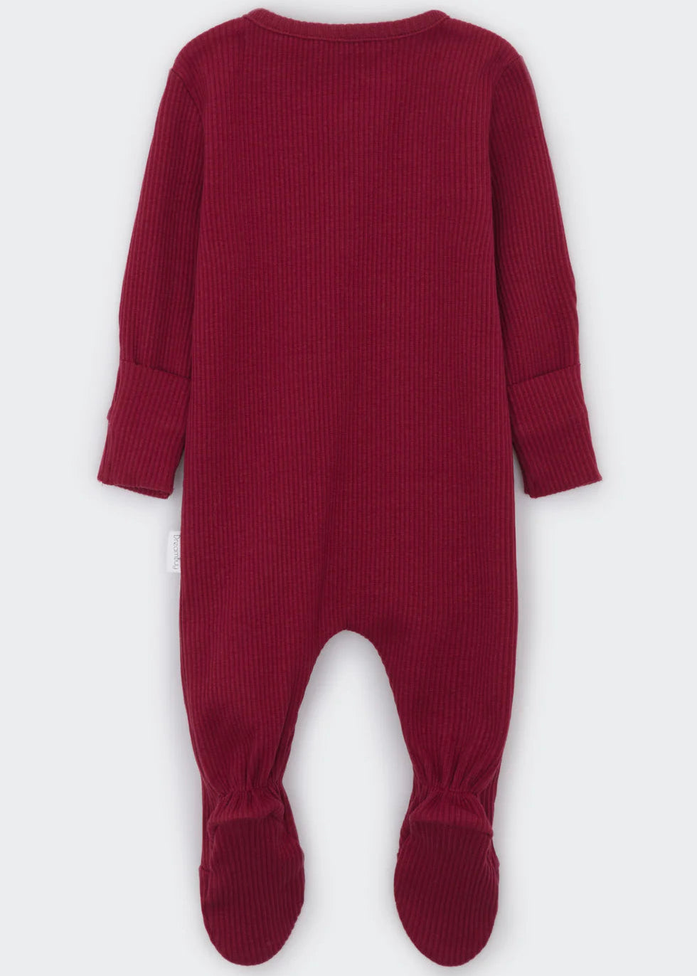 Claret Red Zip Up Ribbed Romper