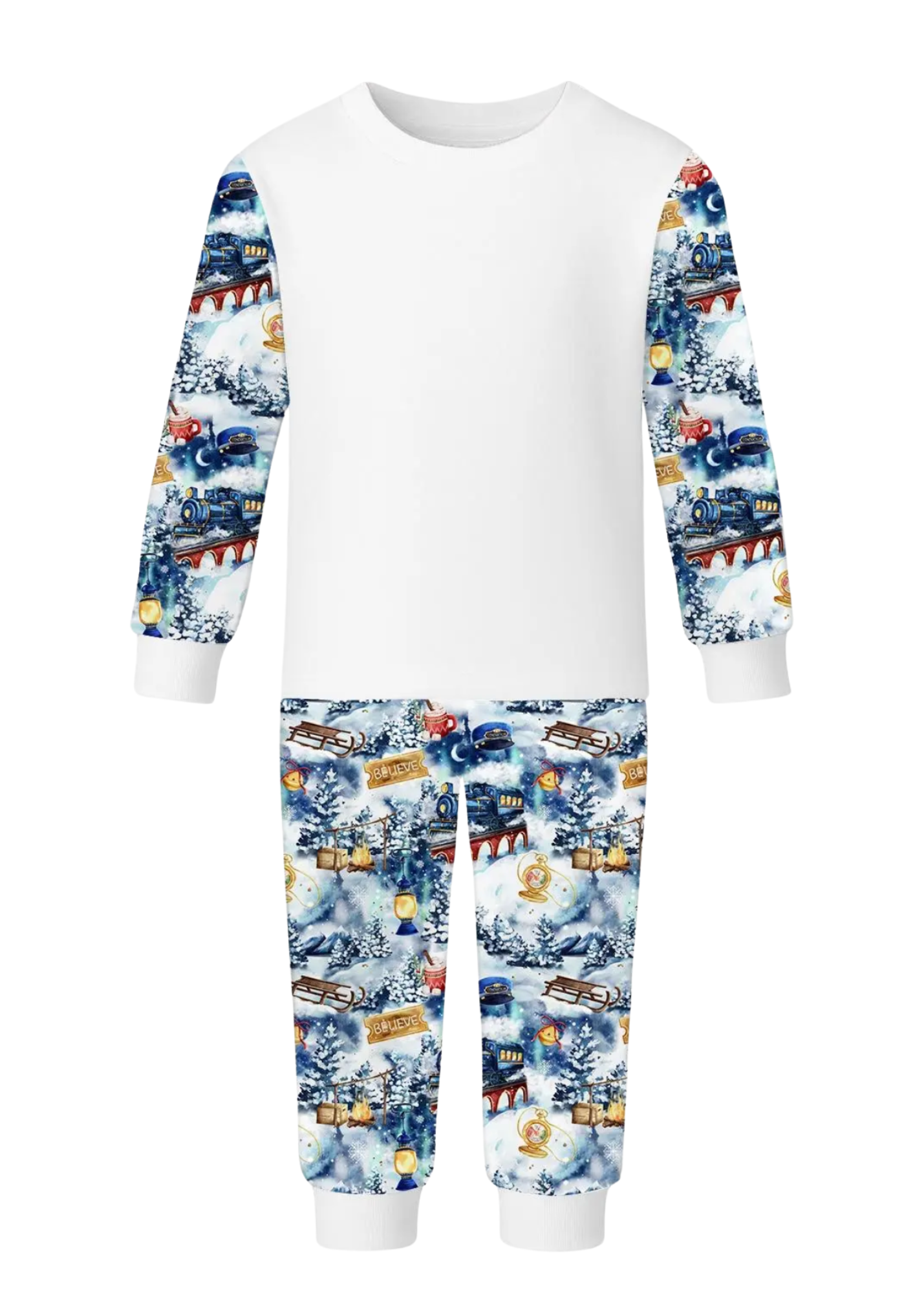 NEW Kids Polar Express Blue Pjs