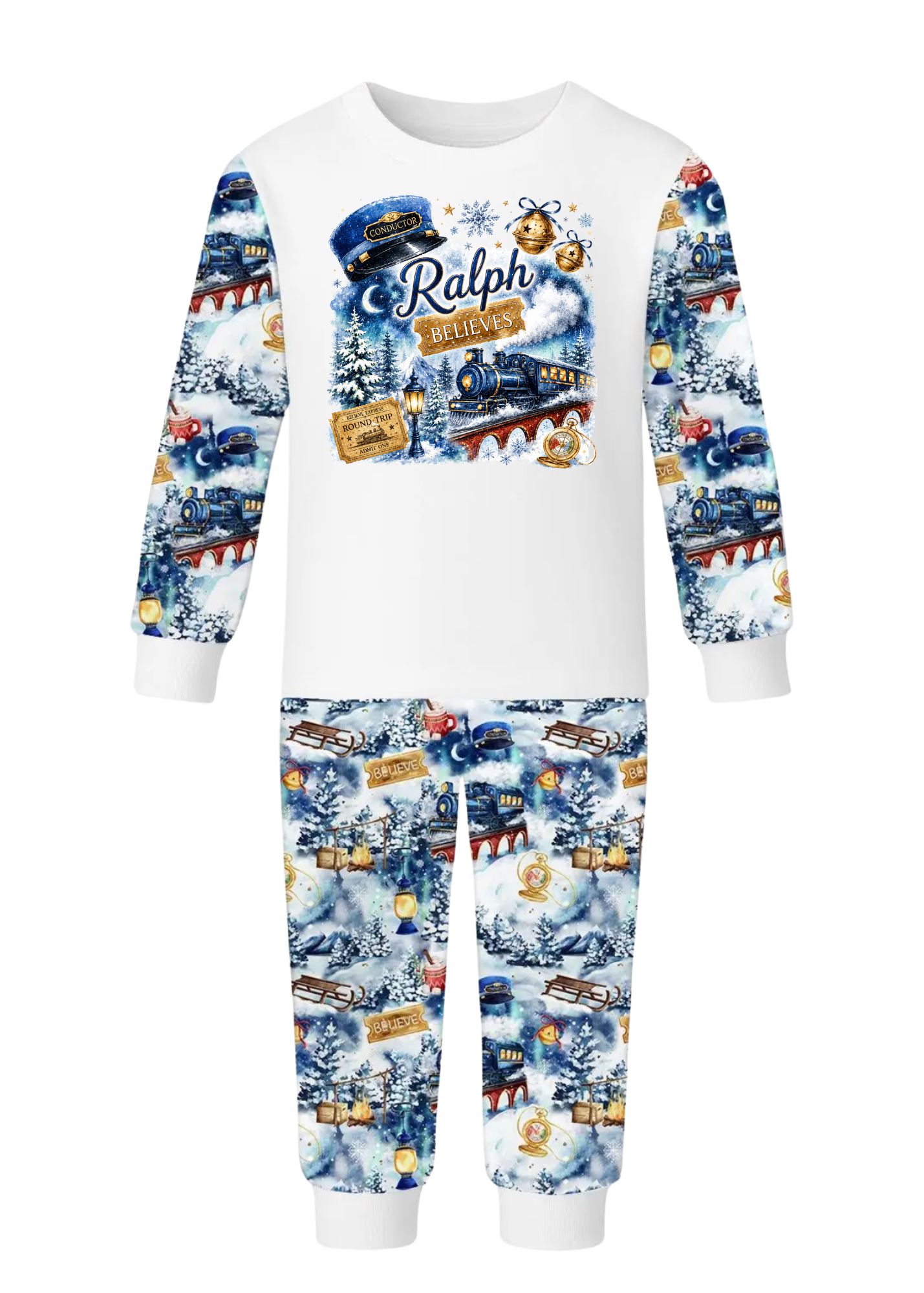 NEW Kids Polar Express Blue Pjs