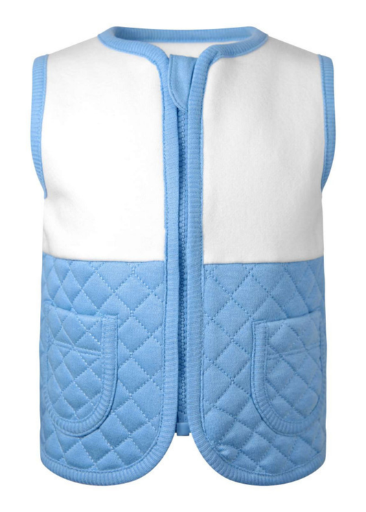Blue Quilted Gilet