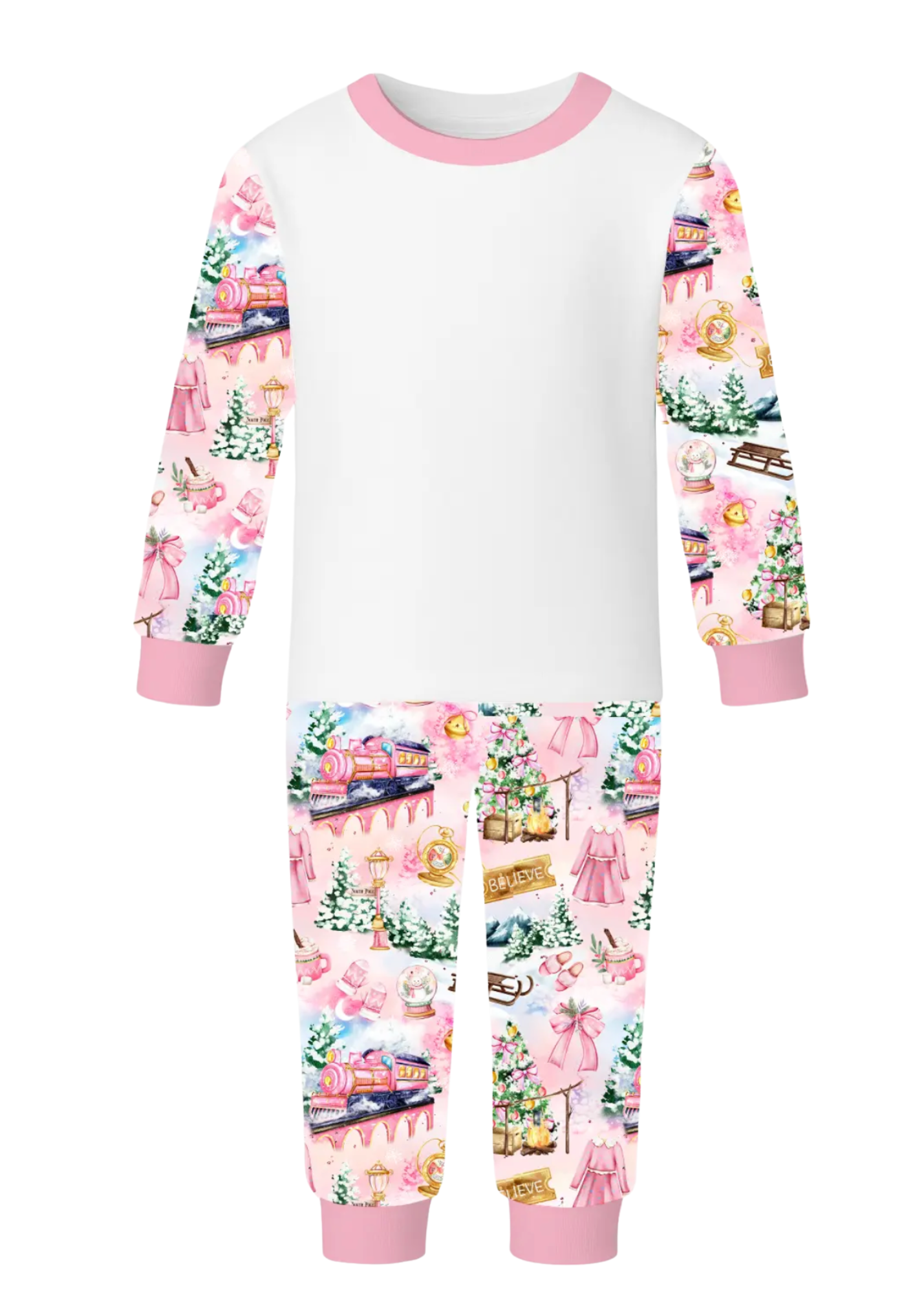 NEW Adults Polar Express Pink Pjs