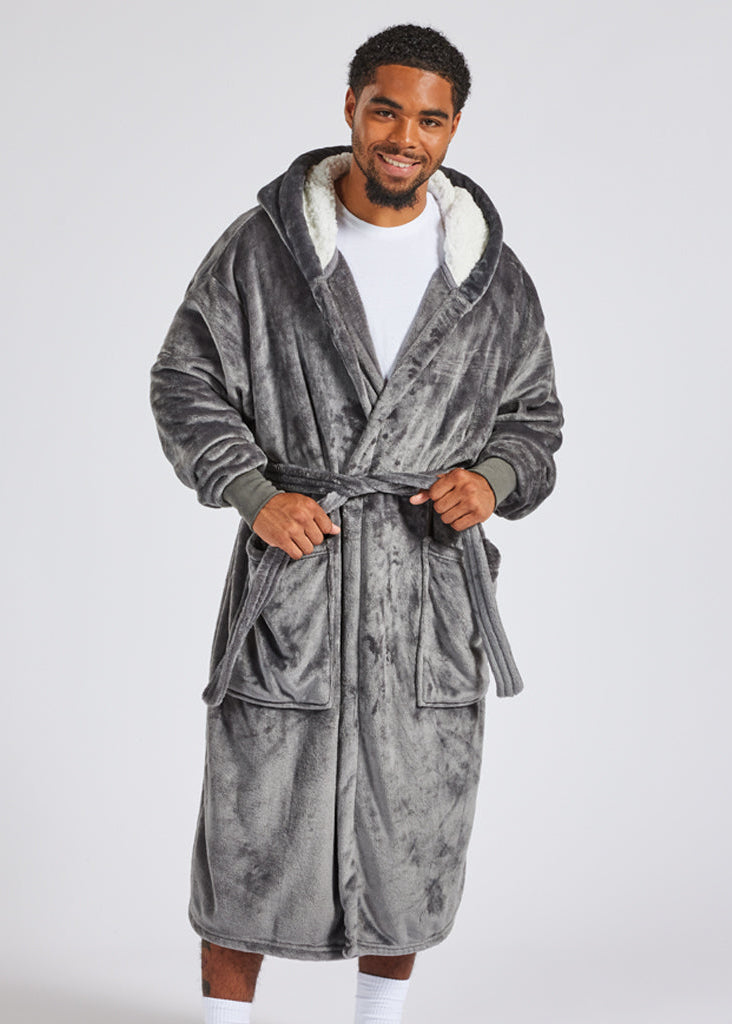 Unisex Luxury Fleece Dressing Gown | Hooded Robe
