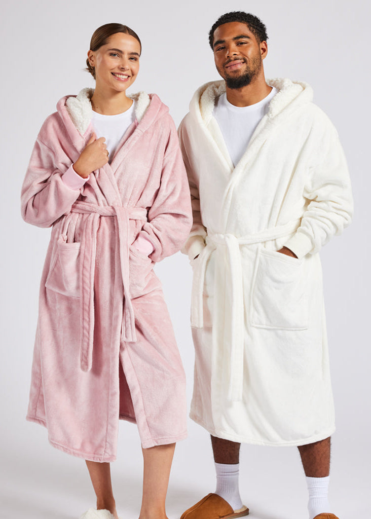 Unisex Luxury Fleece Dressing Gown | Hooded Robe