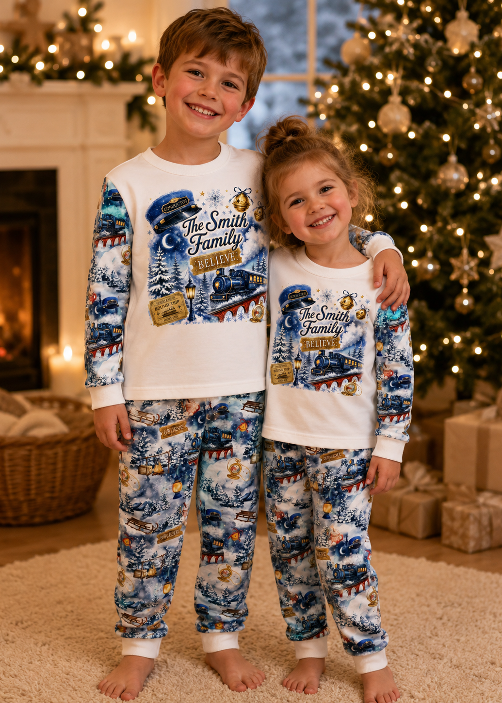 NEW Kids Polar Express Blue Pjs
